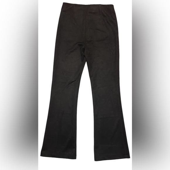 TRUTH By REPUBLIC WIDE LEGS PANTS FAUX SUEDE WOMEN BLACK ELASTIC WAIST  SIZE M - Picture 6 of 14
